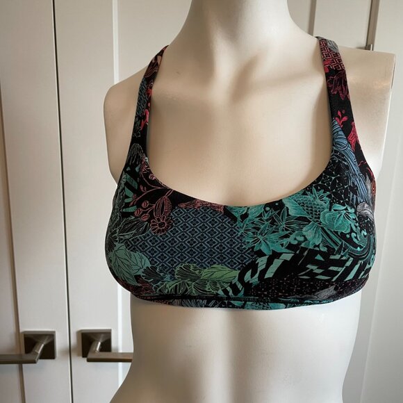 Lululemon Free To Be Bra Lunar New Year Artisan Multi Light Support Grn Blk Sz 6 - Picture 9 of 9